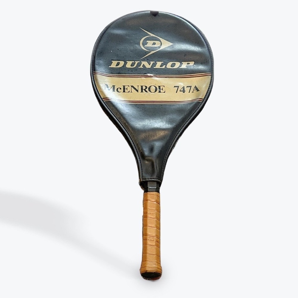 Vintage Dunlop‎ McEnroe 747A Tennis Racquet John McEnroe Leather Grip